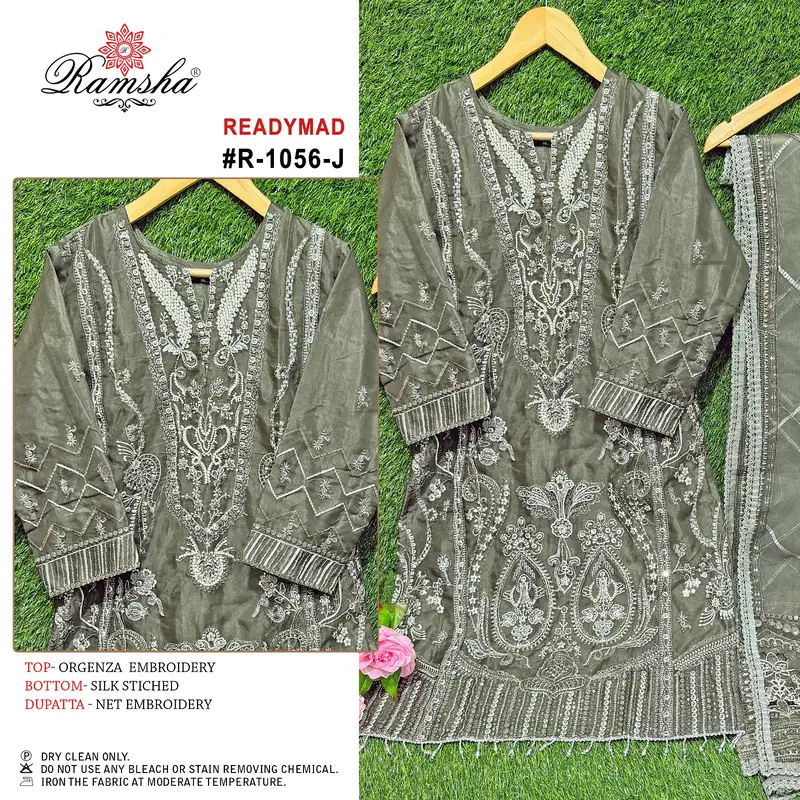 R 1056 Nx I To J By Ramsha Orgenza Pakistani Readymade Suits Exporters In India